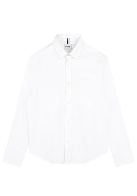 Camicia bambino bianca in cotone Hugo Boss | J51130/MABIANCO